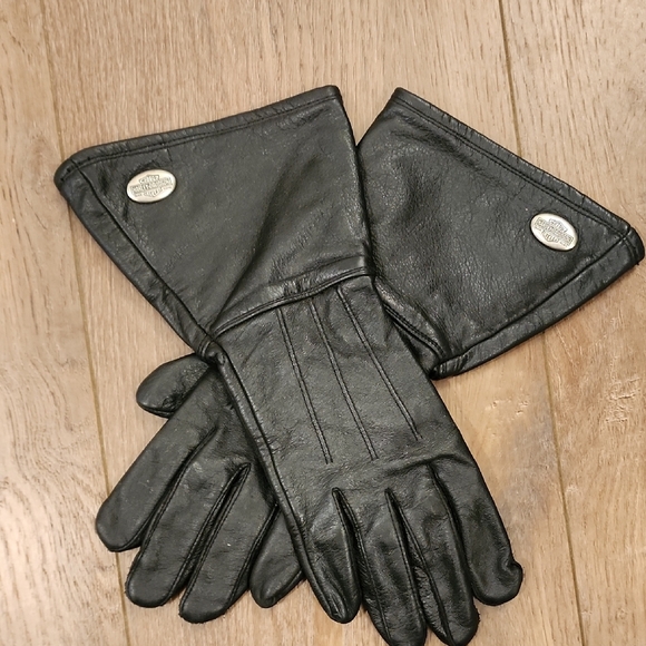Harley-Davidson Gloves Black Leather Padded Motorcycle Riding Ladies Size Small - Picture 1 of 12